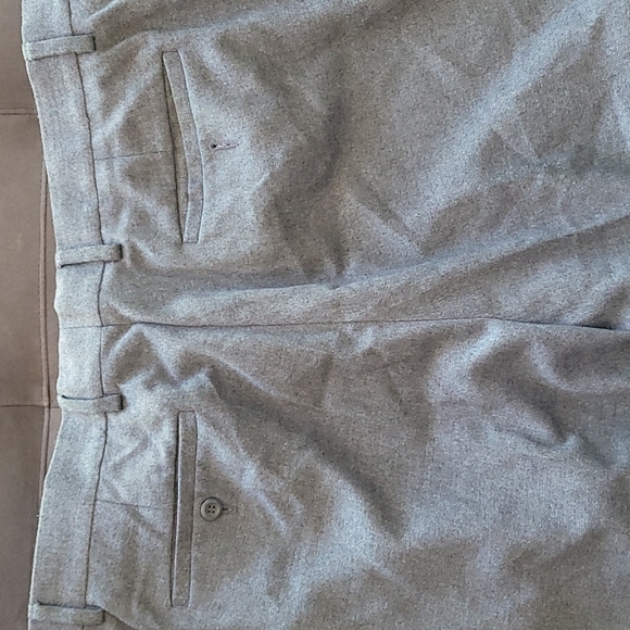 Wool look dress slacks, pleats and cuffs. - Picture 3 of 7